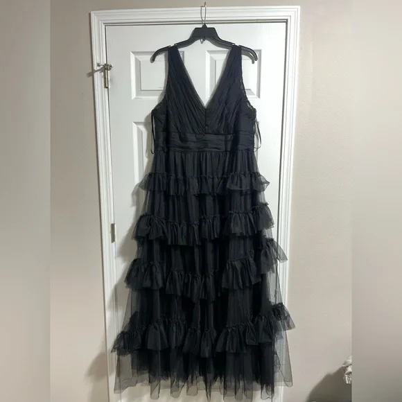 Betsy & Adam | Dresses | Betsy Adam Black Layered Maxi Dress | Poshmark